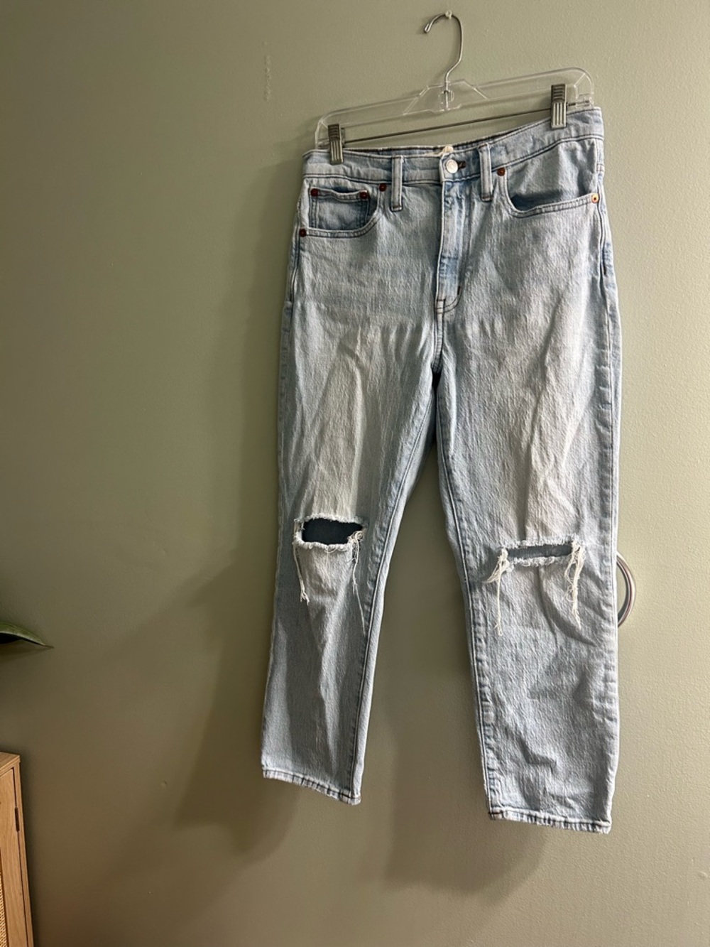 Madewell The High-Rise Slim Crop Boyjean Dumas Wash: Ripped Edition light wash